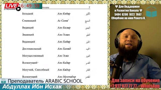 99 ПРЕКРАСНЕЙШИХ ИМЕН АЛЛАХА - 4 урок