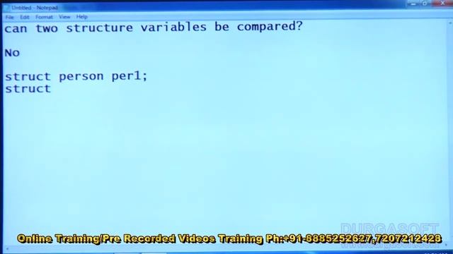 C Language tutorial||onlinetraining||can two structure variables be compared? смотреть онлайн