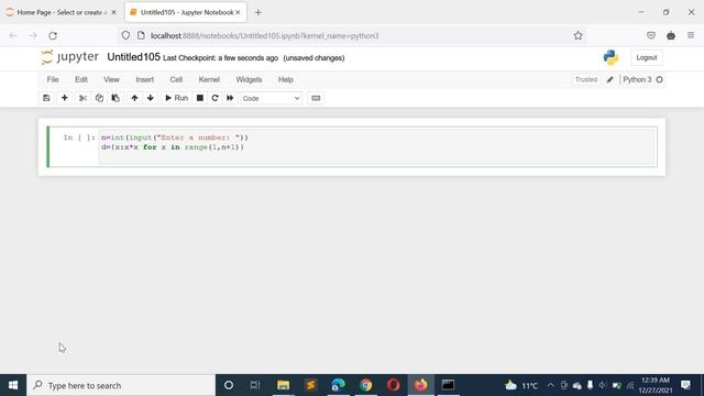 Python Program to Generate a Dictionary that Contains Numbers (between 1 and n) in the Form (x,x*x) смотреть онлайн