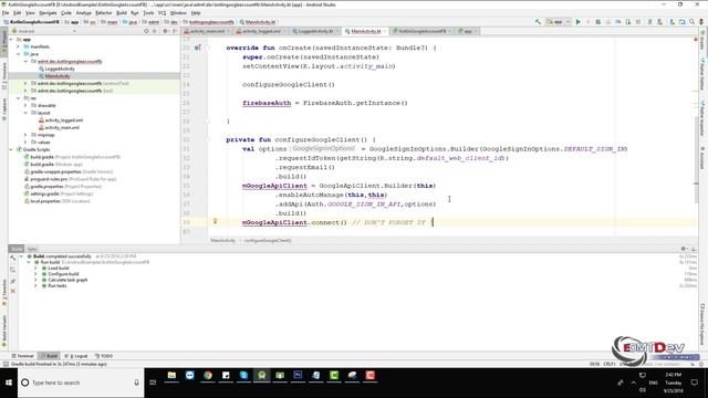 Kotlin Android Tutorial - Authenticated with Google Account use Firebase Authentication смотреть онлайн
