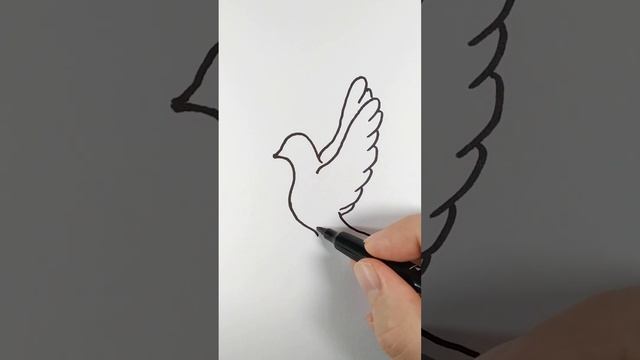 Как нарисовать ГОЛУБЬ МИРА быстро смотреть онлайн