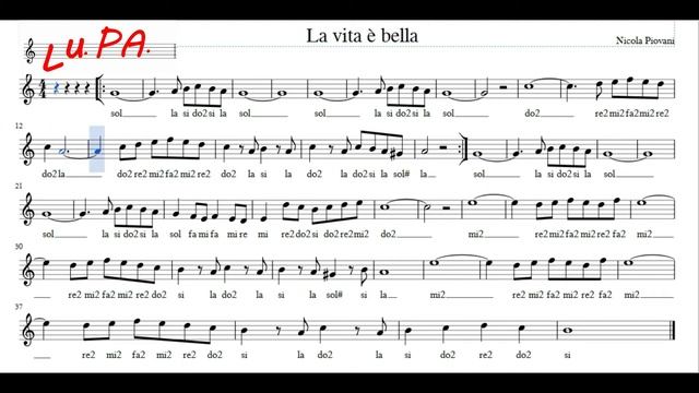 La Vita è Bella - Giornata Della Memoria - Flauto - Spartito - Note - Karaoke - Canto - Instrumenta