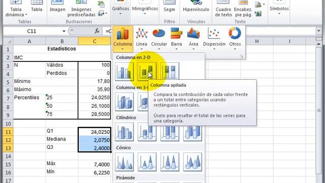 Gráficas para variables numéricas en EXCEL 2007 смотреть онлайн