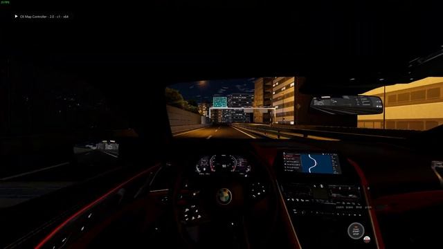 на M8 по ночной трассе