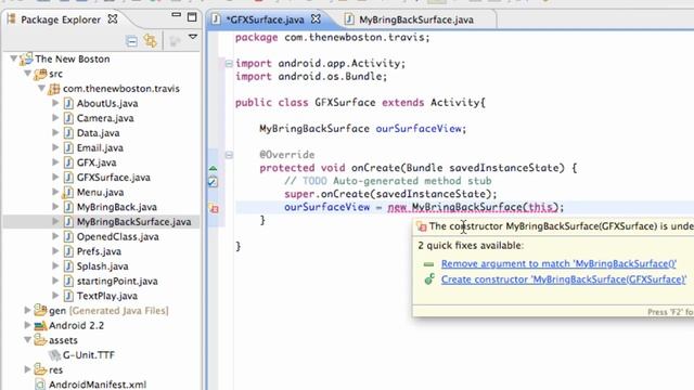 Android Application Development Tutorial - 67 - Setting up a SurfaceView class смотреть онлайн