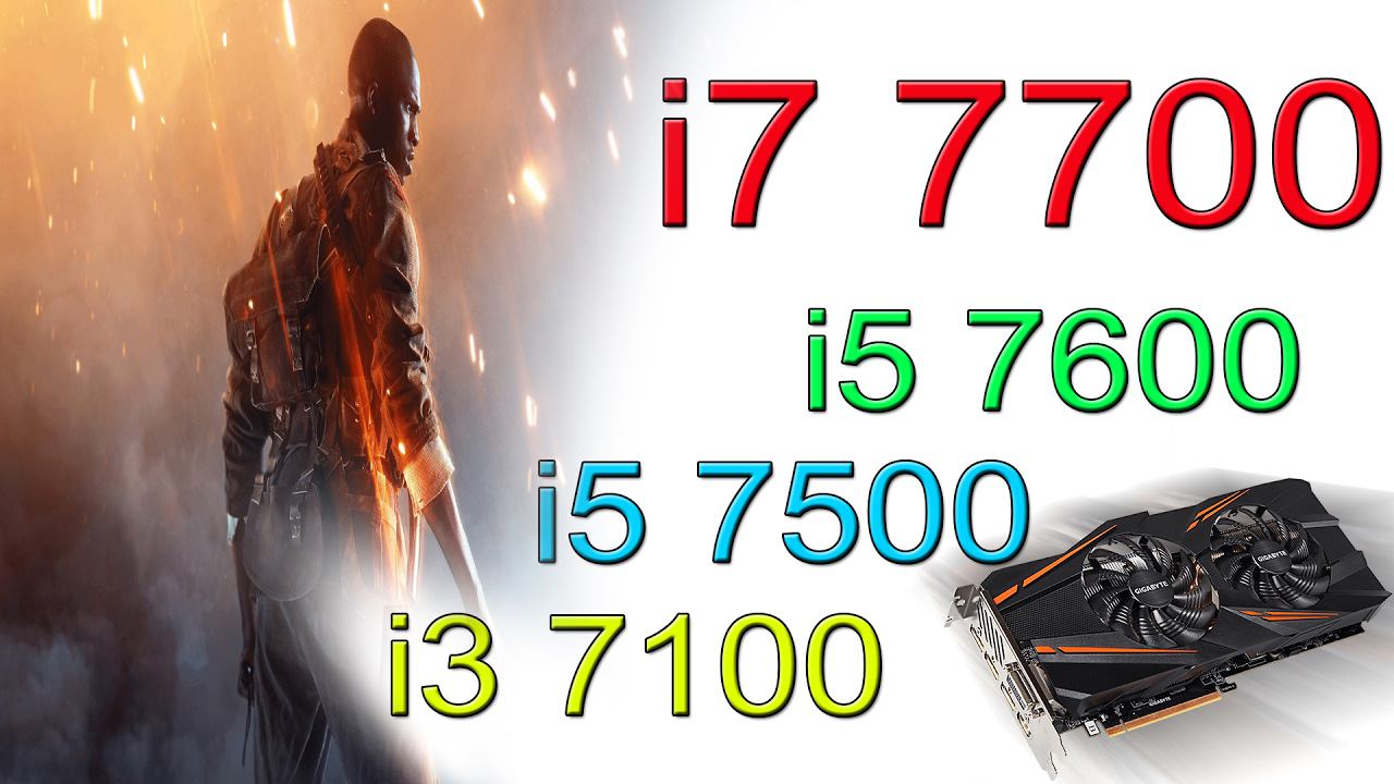Battlefield 1 Core i7 7700 vs i5 vs i3 7100 Gigabyte 1070 Battle смотреть онлайн