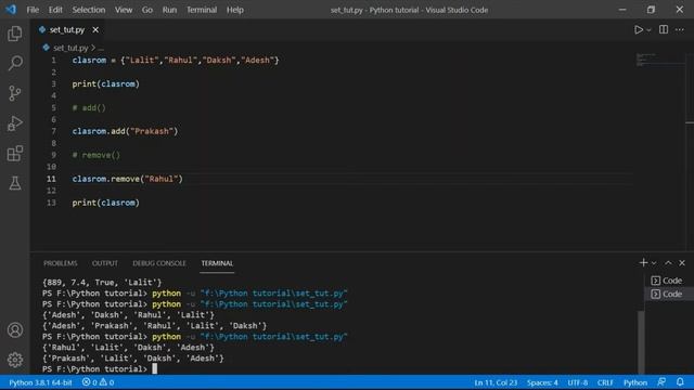 Python Tutorial- Sets in Python #9 - Lalit Codes смотреть онлайн