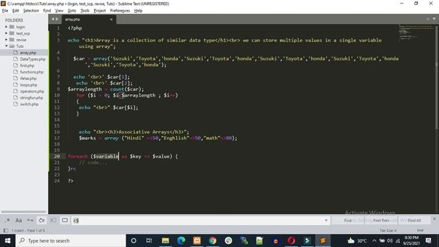 #10 Arrays In PHP|Index Array |Associative Array | Multi Dimensional Array | PHP Tutorials in Hindi смотреть онлайн