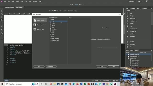 How to create CSS document in Adobe Dreamweaver 2021 смотреть онлайн