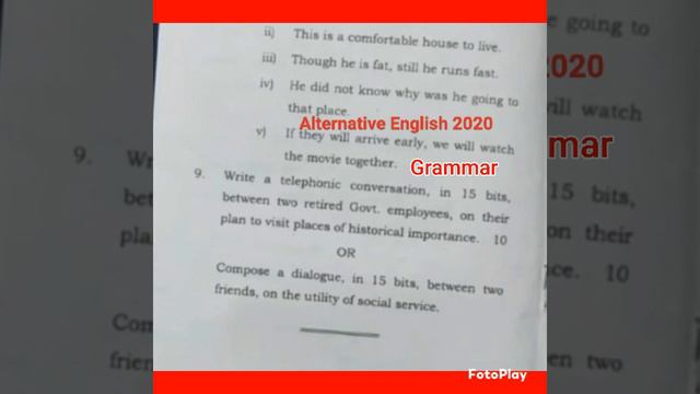 ||Alternative English CHSE Pattern||Solved 2020 Question paper||plus two second year смотреть онлайн