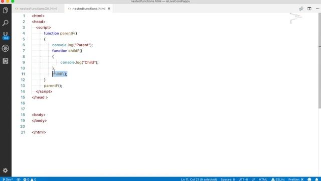 Javascript Nested Functions смотреть онлайн