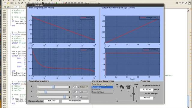 Demo of RLC Circuit Simulator designed in MatLab смотреть онлайн