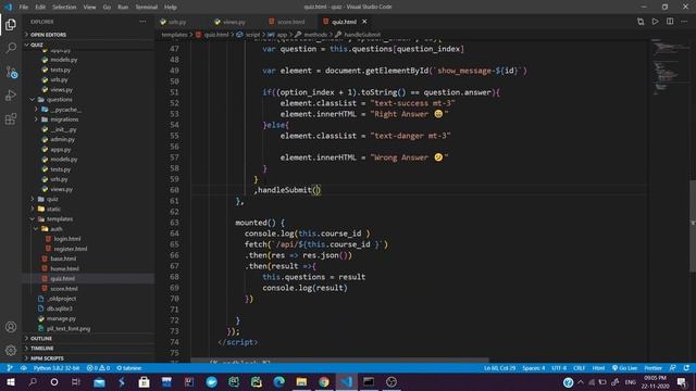 Django Quiz Application | Django Project | Django + Vue.js | Django Tutorial Project | Final смотреть онлайн