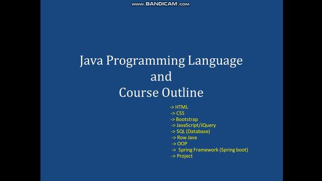 Introduction and Java Programing Language Course Plan смотреть онлайн