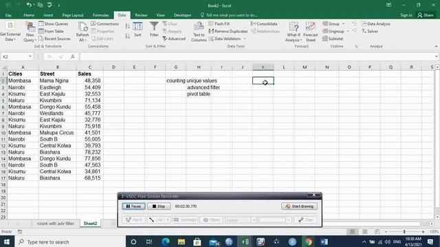 Counting in Excel Part6 - Copying, pasting and counting unique values in Excel using advanced filte смотреть онлайн