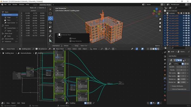 Blender 3 2 1 Convert geometry Nodes object to mesh CG3D смотреть онлайн