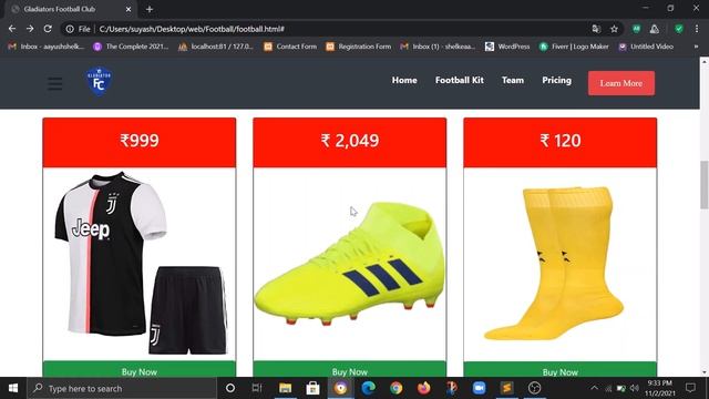 Gladiators Football Club Website Made By using HTML , CSS and Bootstrap . смотреть онлайн