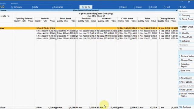 Tally AddOn:Show Separate Column For inward/outward in Stock Summary Report in TallyPrime software смотреть онлайн