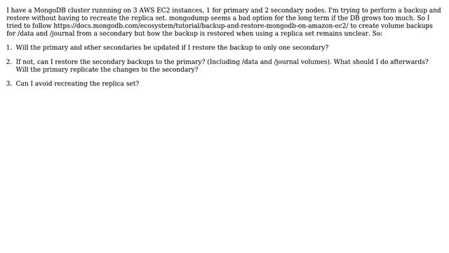MongoDB restoring to existing replica set (avoid creating a new one) смотреть онлайн