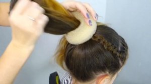 ПУЧОК с КОСОЙ. Быстрая прическа для девочек  | Quick hairstyle for girls with braid and bun.