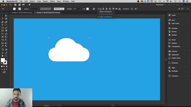 Flat Design Cloud Icon | Illustrator Tutorial
