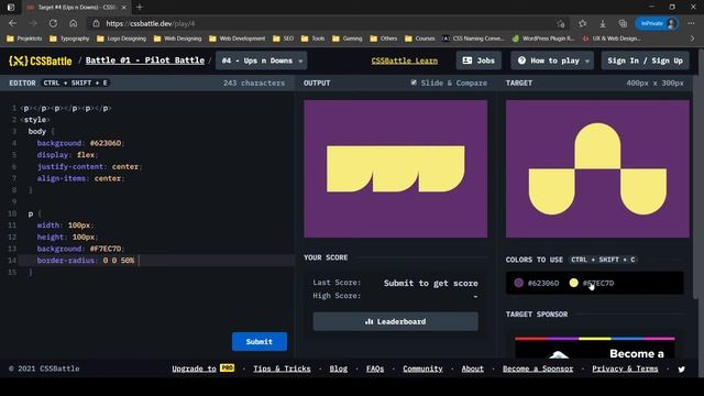 CSS Battle Target #4 | Ups n Downs | All cssbattle.dev solutions смотреть онлайн