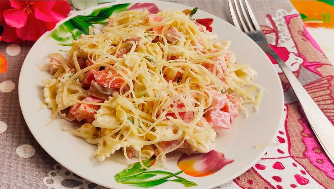 Итальянский салат с макаронами смотреть онлайн