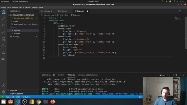 Crear aplicaciones móviles con Python con la filosofía de Material Design. Esqueleto básico KiviMD. смотреть онлайн