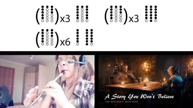 Gwent Flute Song 'A Story You Won't Believe' (The Witcher 3) on Tin Whistle D + tabs tutorial смотреть онлайн