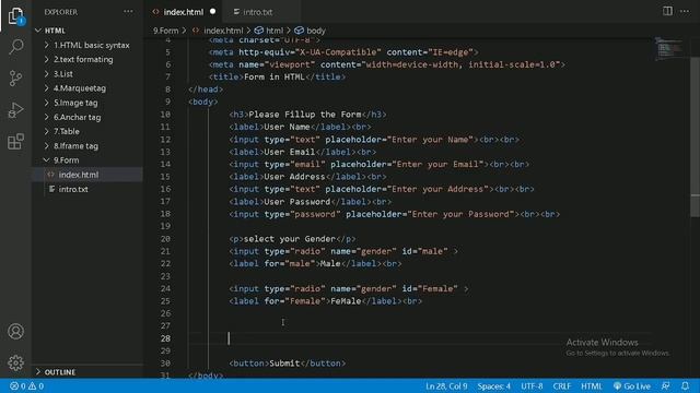14. HTML Form Radio Button and CheckBox | Form Attribute in Html . смотреть онлайн