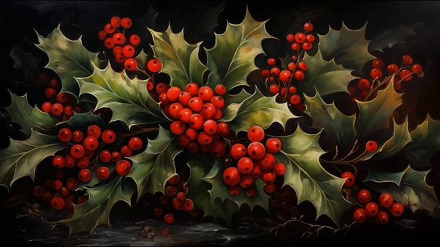 2hr Christmas Holly Paintings | Christmas Flower Paintings | Frame TV Screensaver | Christmas Art смотреть онлайн