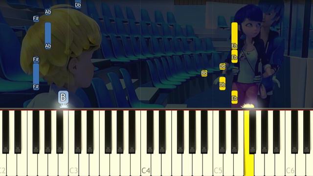 Miraculous FROZER Scene - Skating on the Ice Rink - EASY Piano tutorial смотреть онлайн