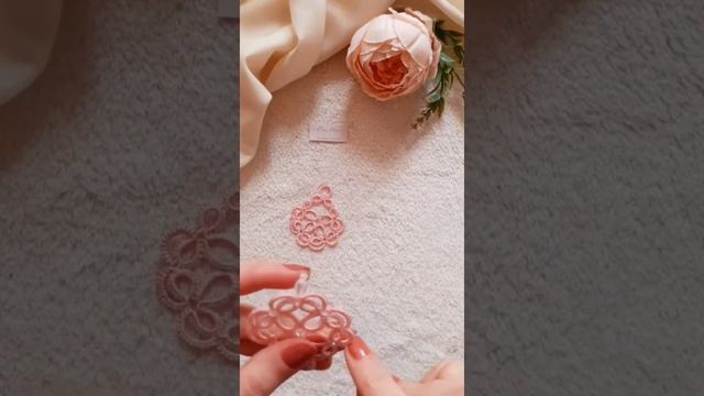 Pink Earrings #frivolite #lace #tatting  #tutorial