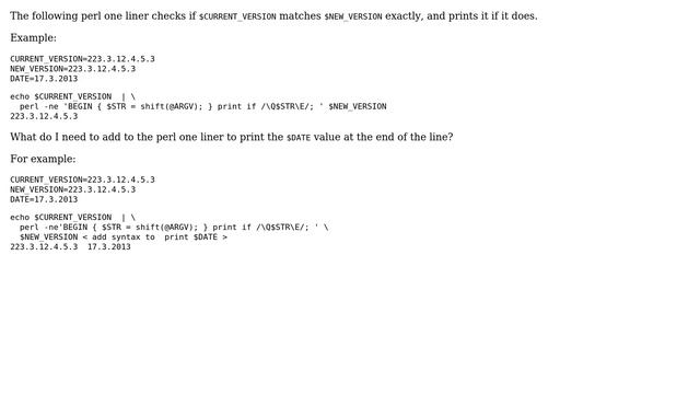 Unix & Linux: perl one liner + print VALUE in the end of the line (2 Solutions!!) смотреть онлайн
