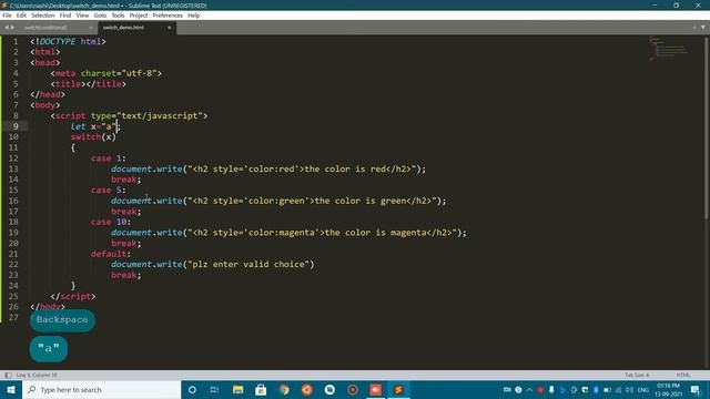 SWITCH CASE IN JAVA SCRIPT || LECTURE 5 || RECIMOTECH SOLUTIONS смотреть онлайн