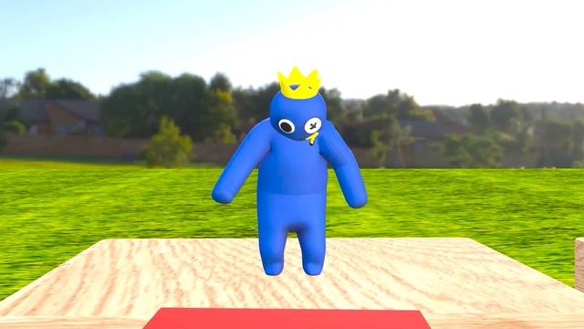 Rainbow Friends Blue , Green ,Red , Huggy Wuggy play the obstacle course game to open the lucky gif смотреть онлайн