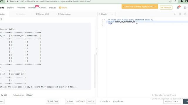 LeetCode || SQL Study Plan || Actors and Directors Who Cooperated At Least three Times || Day 10 смотреть онлайн