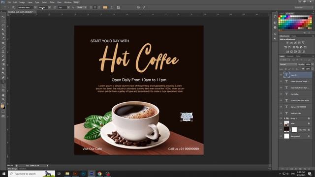 Create Coffee Social Media Post Design | Photoshop смотреть онлайн