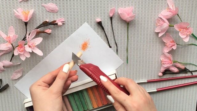 Сакура из бумаги / Цветы из гофрированной бумаги своими руками / DIY Paper Sakura