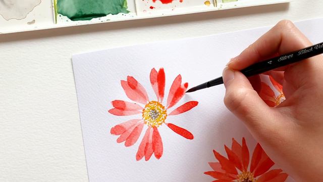 How To Paint A Simple Watercolor Gerbera Daisy