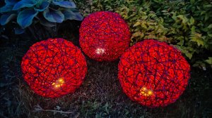 Фонари - шары из искусственного ротанга