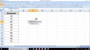 Как найти минимальное и максимальное значение в экселе