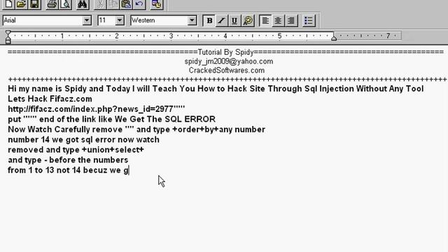 Hack Site Through Sql By Spidy смотреть онлайн