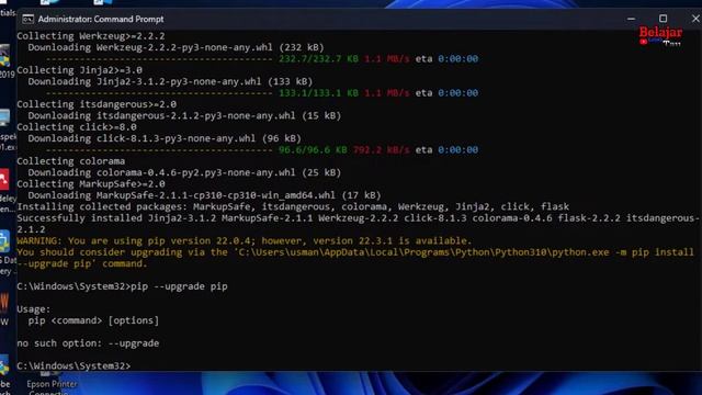 Cara Cek Versi pip, Menggunakan pip dan Upgrade Versi pip python di CMD смотреть онлайн