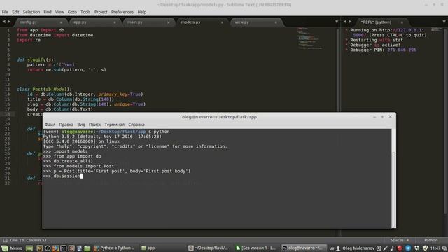 6. Cоздание блога на Flask (уроки) - Cоздание постов (модели) и SQLAlchemy смотреть онлайн