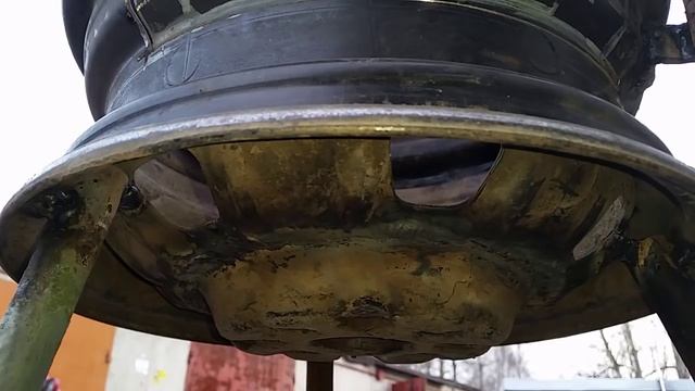 Печь для казана из колёсных дисков. Cast-iron pot oven. смотреть онлайн