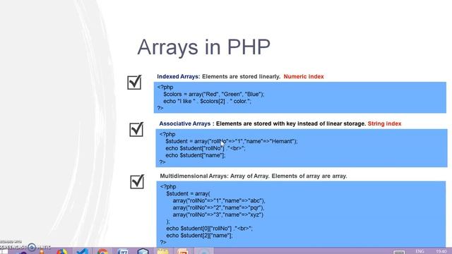 14 Arrays in PHP смотреть онлайн