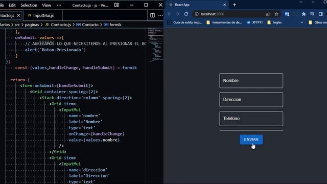 04 handleSubmit de formik Formik + Material UI + React смотреть онлайн