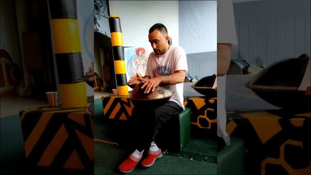 9-нотный Handpan MINI от мастера IMAGO (Ханг/Хэндпан) - строй Hijaz Kiar (Ø45) - Евгений Неваленный