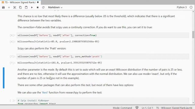Python - Wilcoxon Signed Rank Test смотреть онлайн
